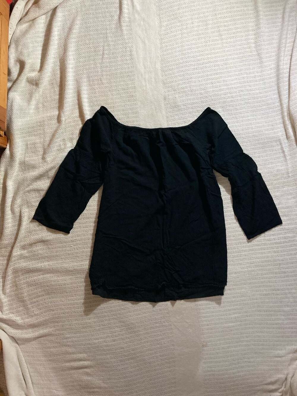 TOBI Black Off the Shoulder 3/4 Sleeve Blouse